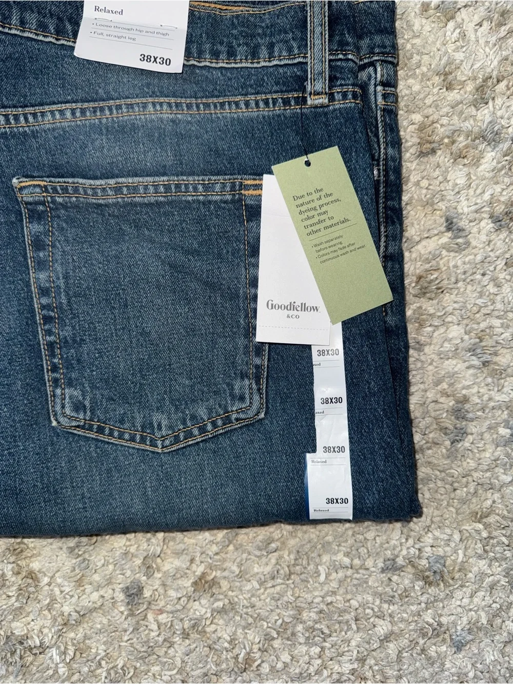 Goodfellow & Co Dark Blue Relaxed Fit Men's Jeans